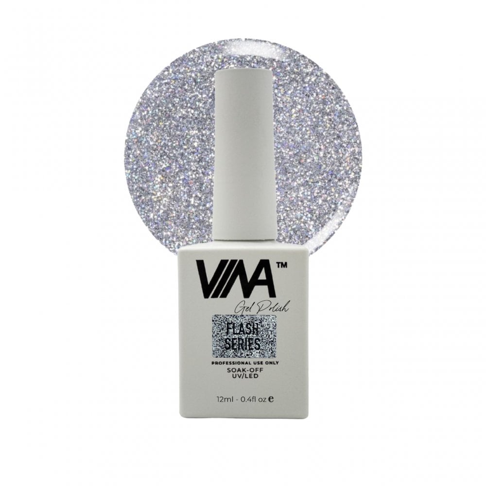 VINA FLASH SERIES GEL COLOUR 12ML - SILVER HOLO