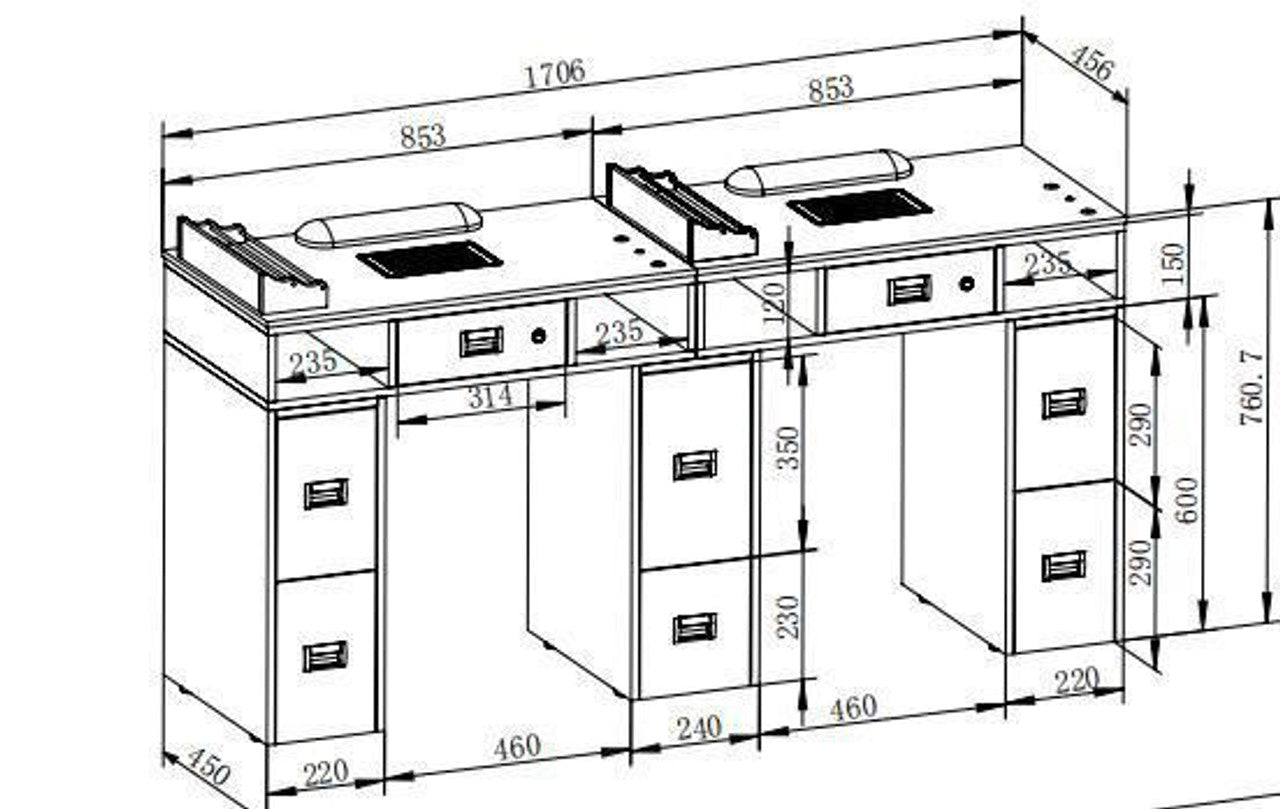 VINA Manicure Table - Double