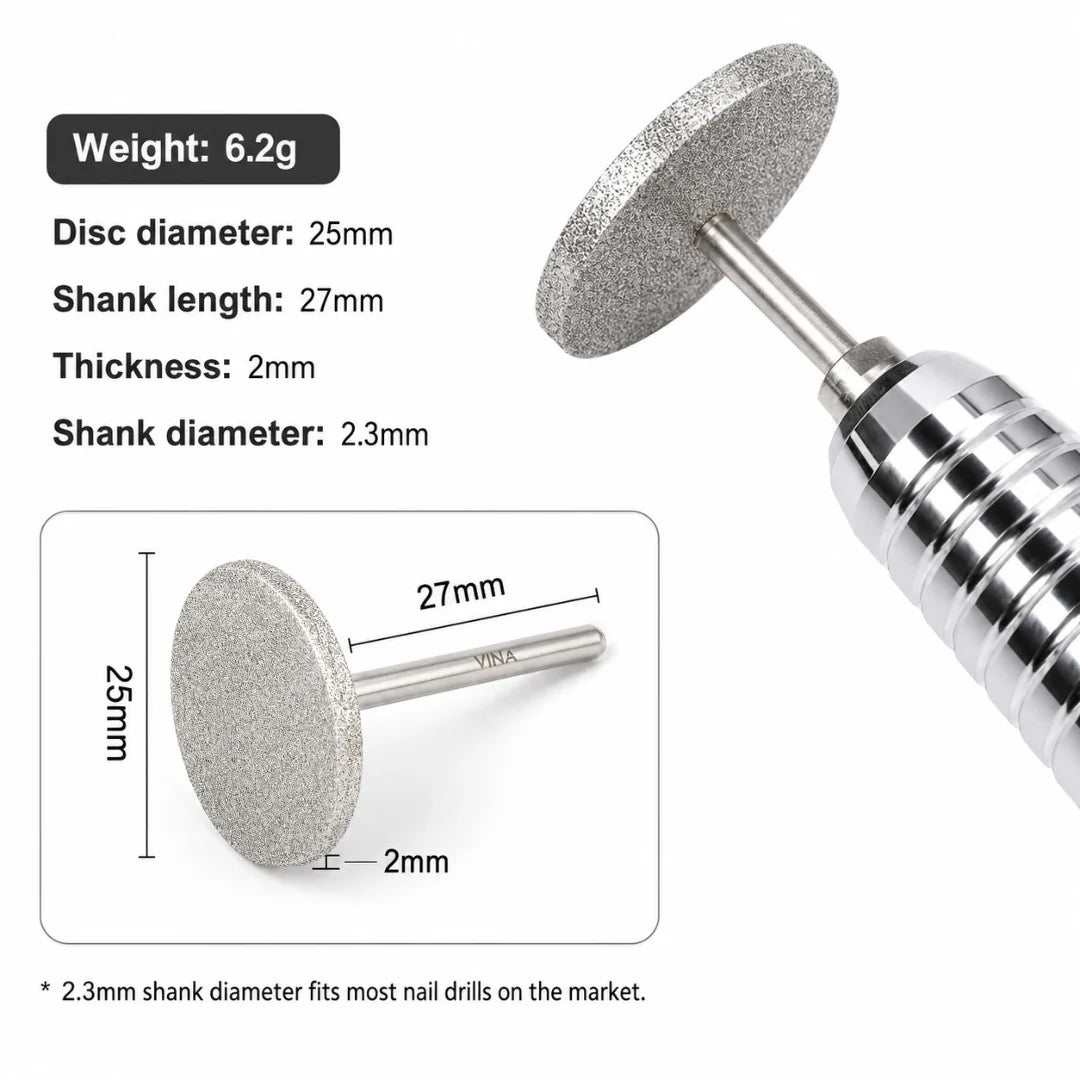 Diamond-Coated Stainless Steel Pedicure Disc Bit